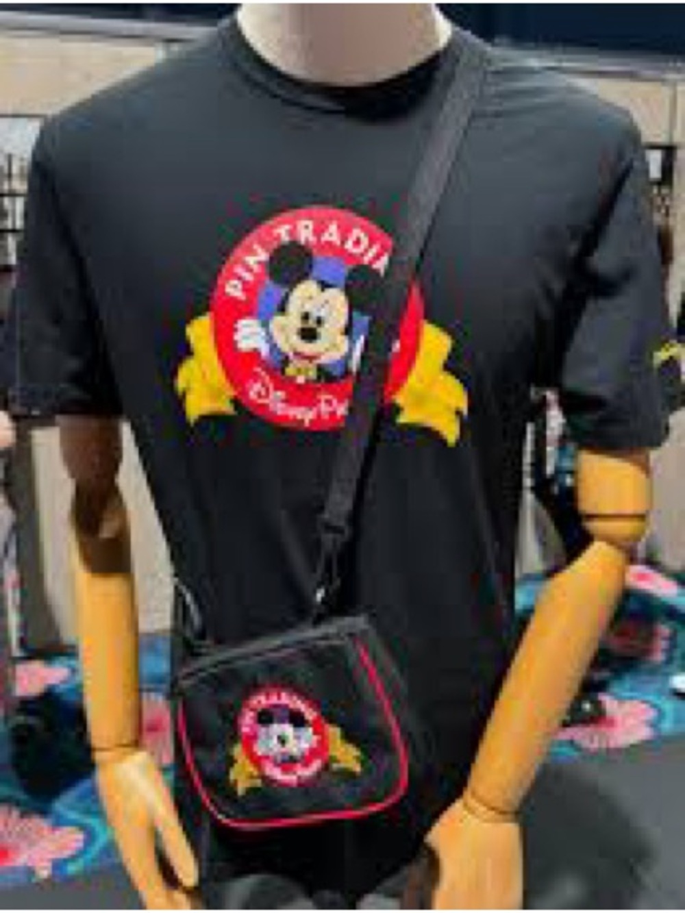 Disney Parks Black Mickey Mouse Pin Trading Short Sleeve Tee